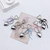 Sweet Bowknot Heart Keychain Pendant Lovely Hanging Decorations Keyring Charm for Purse Bag Backpack Handbag Ornament