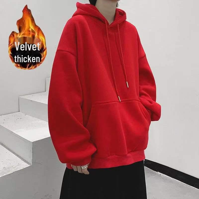 Мужская толстовка свободного кроя с капюшоном в корейском стиле осень/зима