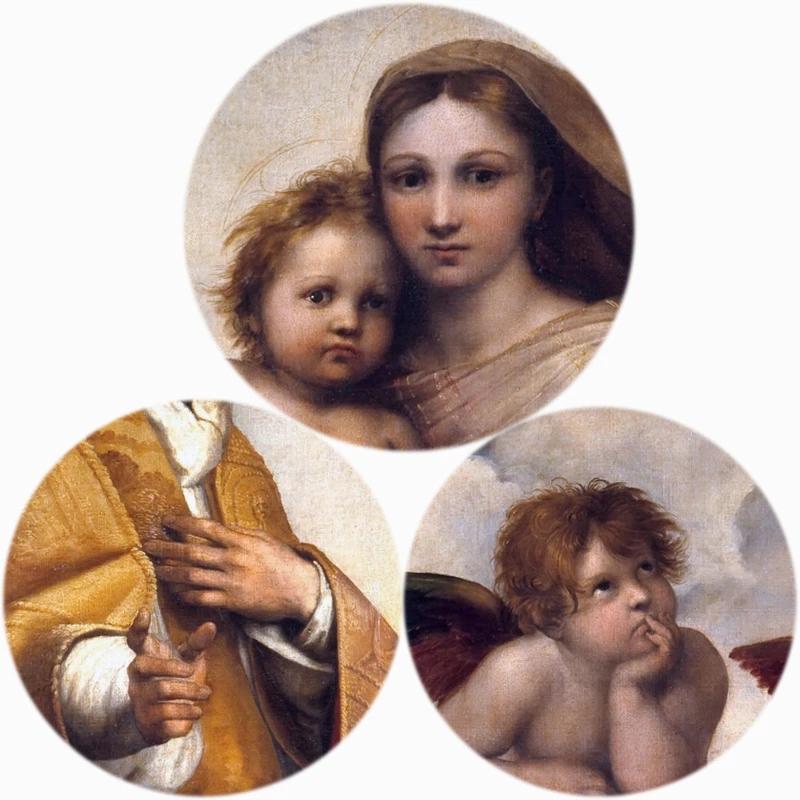 Raphael Sistine Madonna Famous Canvas Painting Madonna of Jesus Poster and Print Wall Art Pictures for Living Room Decor Cuadros