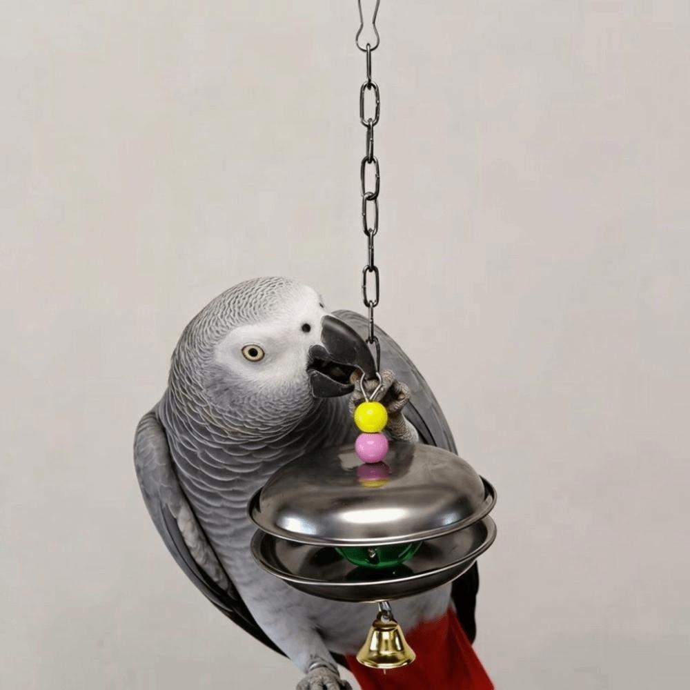 Bite Resistant Parrot Bell Pendant Colored Beads Parrots Chew Swing Bird Cage Toys  Beak Exercise