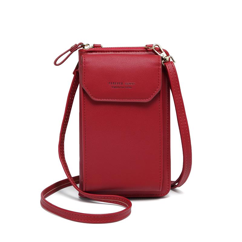 Women's Wallet Korean Version of The Double-layer Mobile Phone Bag Multi-card Slot Fashion Zipper Shoulder Bag