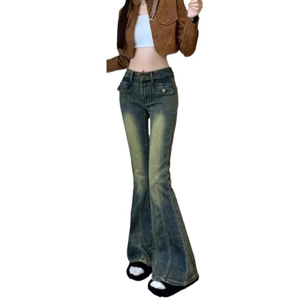 Уличный стиль горячая девушка высокая талия микро пулл джинсы женские весна и осень новые тонкие микро пулл джинсы-подковы