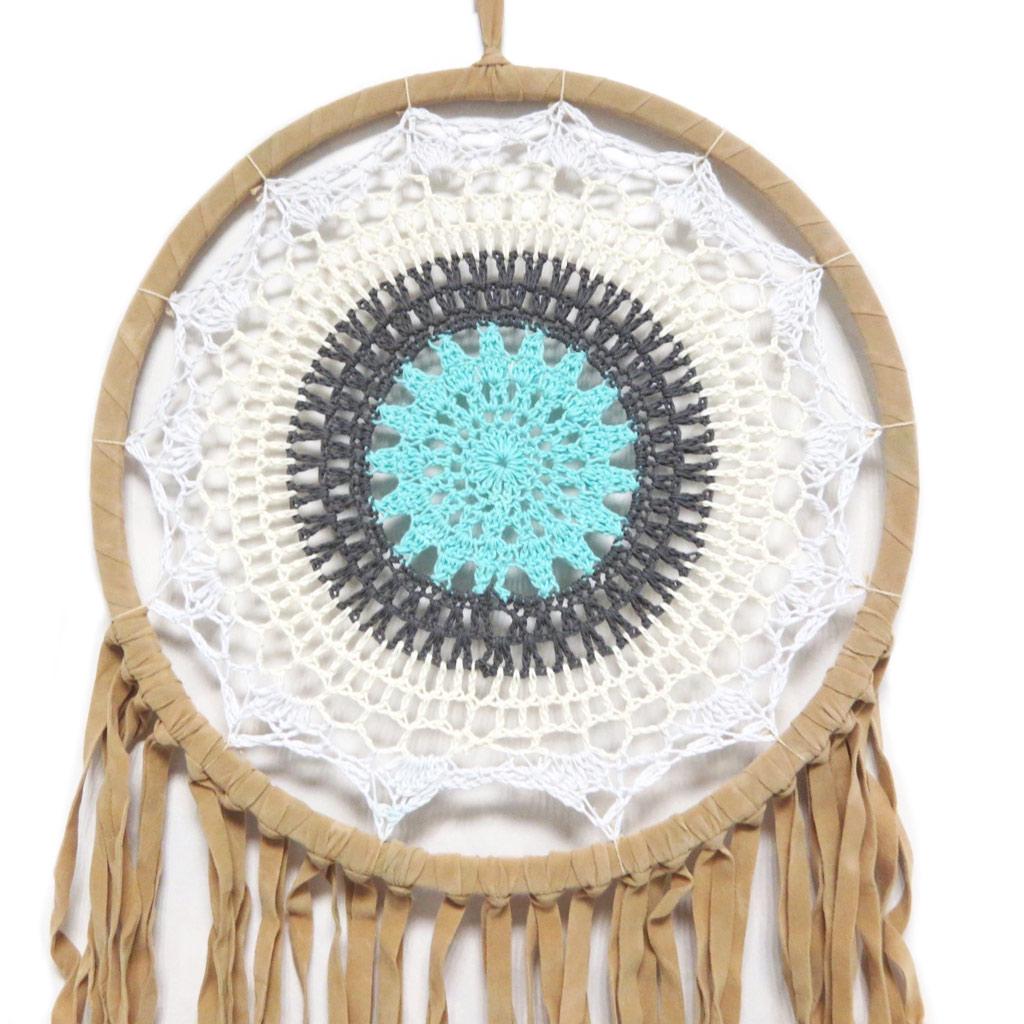 Les Trésors De Lily [P3133] - Turquoise Brown 'Navajo' Dream Catcher - 90x32 Cm