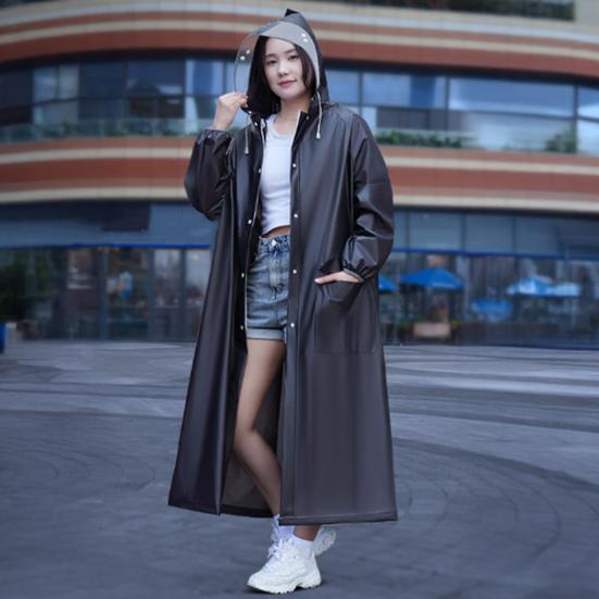 Yousheng Дождевик с капюшоном Водонепроницаемый ЕВА Застежка на пуговицах и молнии Многоразовый Взрослый Ультралегкий Ветрозащитный Плотный Портативный Для Путешествий На Открытом Воздухе Дождевая Куртка Пончо