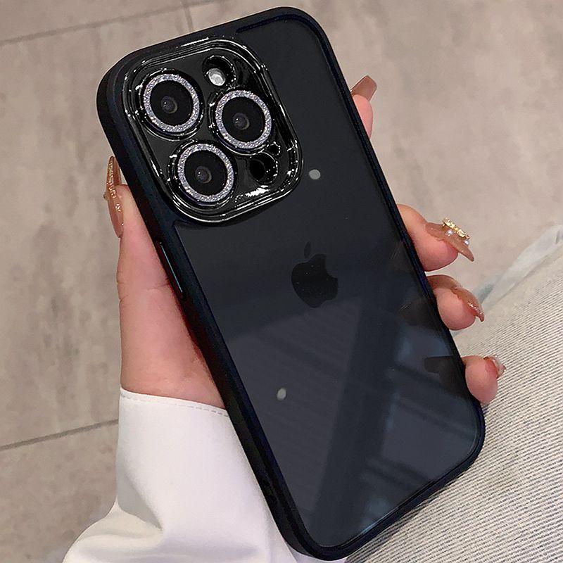 Роскошный блестящий прозрачный чехол для телефона для iPhone 11 12 13 14 15 Pro Max Plus противоударный прозрачный чехол-бампер с бриллиантами