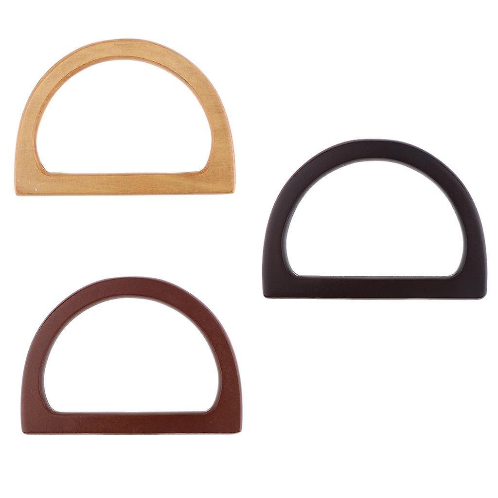 Wooden Handle Replacement for DIY Bag Handbag Purse Handle Frame Brown