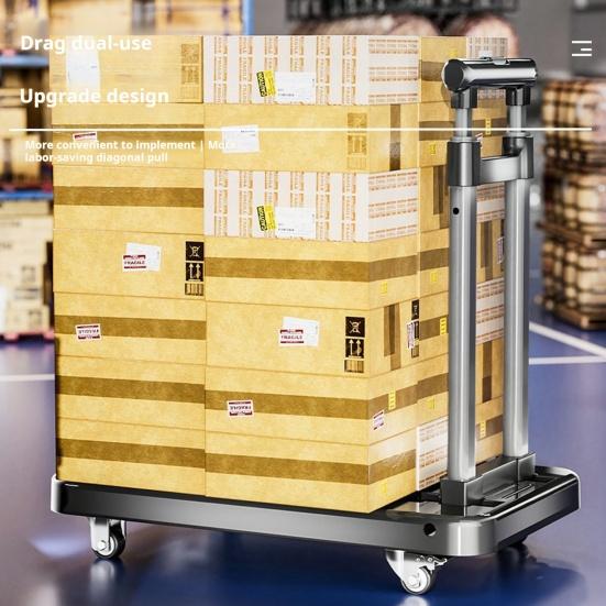 Folding Hand Truck with Wheels 110lbs Load-capacity Rustproof Corrosion Resistant Collapsible Trolly Portable Dolly Luggage Cart