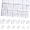 360Pcs Fake Nail Tips Short Square Nail Tips French Half Cover Artificial Nail Tips Extra Short Clear Nail Tips Manicure Salon