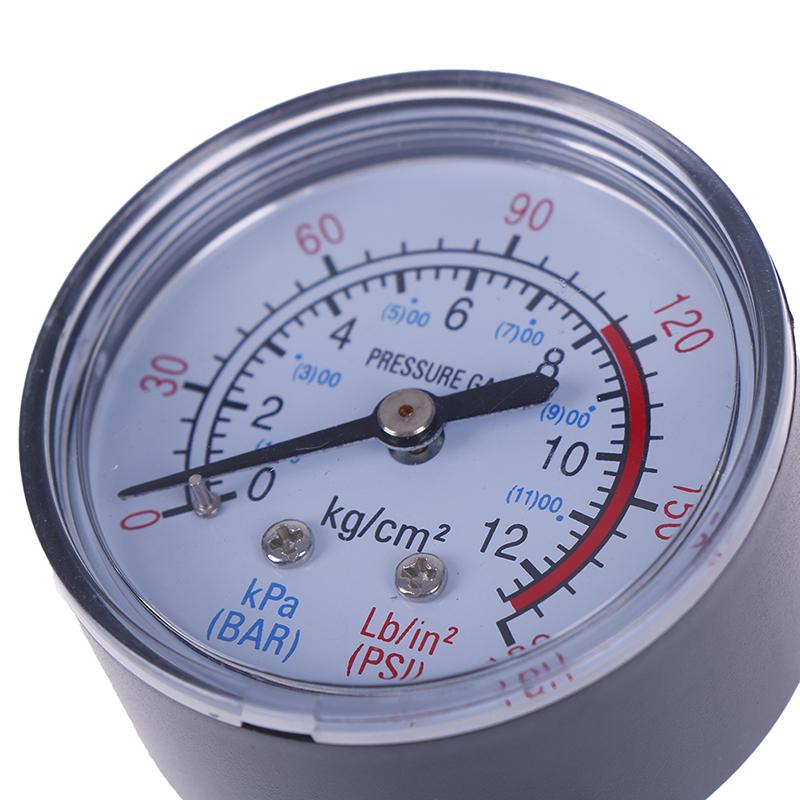 Bar Air Pressure Gauge 13Mm 1/4 Bsp Thread Double Scale For Air Compressor