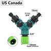 Садовый разветвитель для воды 1/2" 3/4" внутренняя резьба 2-ходовой Y-образный для садового шланга, поливочный, регулируемый переключатель, клапан управления водой