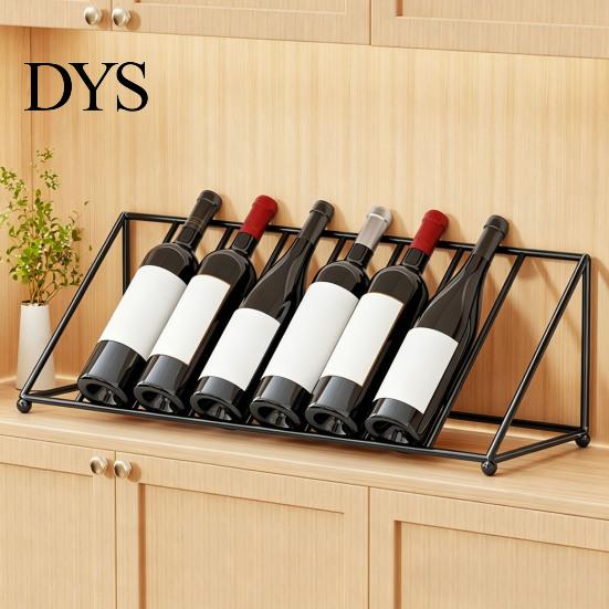 Decorative Wine Display for Restaurant Liquor Bottle Shelf, Tilted Iron Art Rack, Modern Rack Countertop Style Holder, Home Bar Kitchen And
