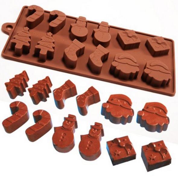 Силиконовая форма для рождественских подарков своими руками, силиконовая форма для торта, силиконовая форма для снеговика, рождественской елки, палочки, носки, шоколад
