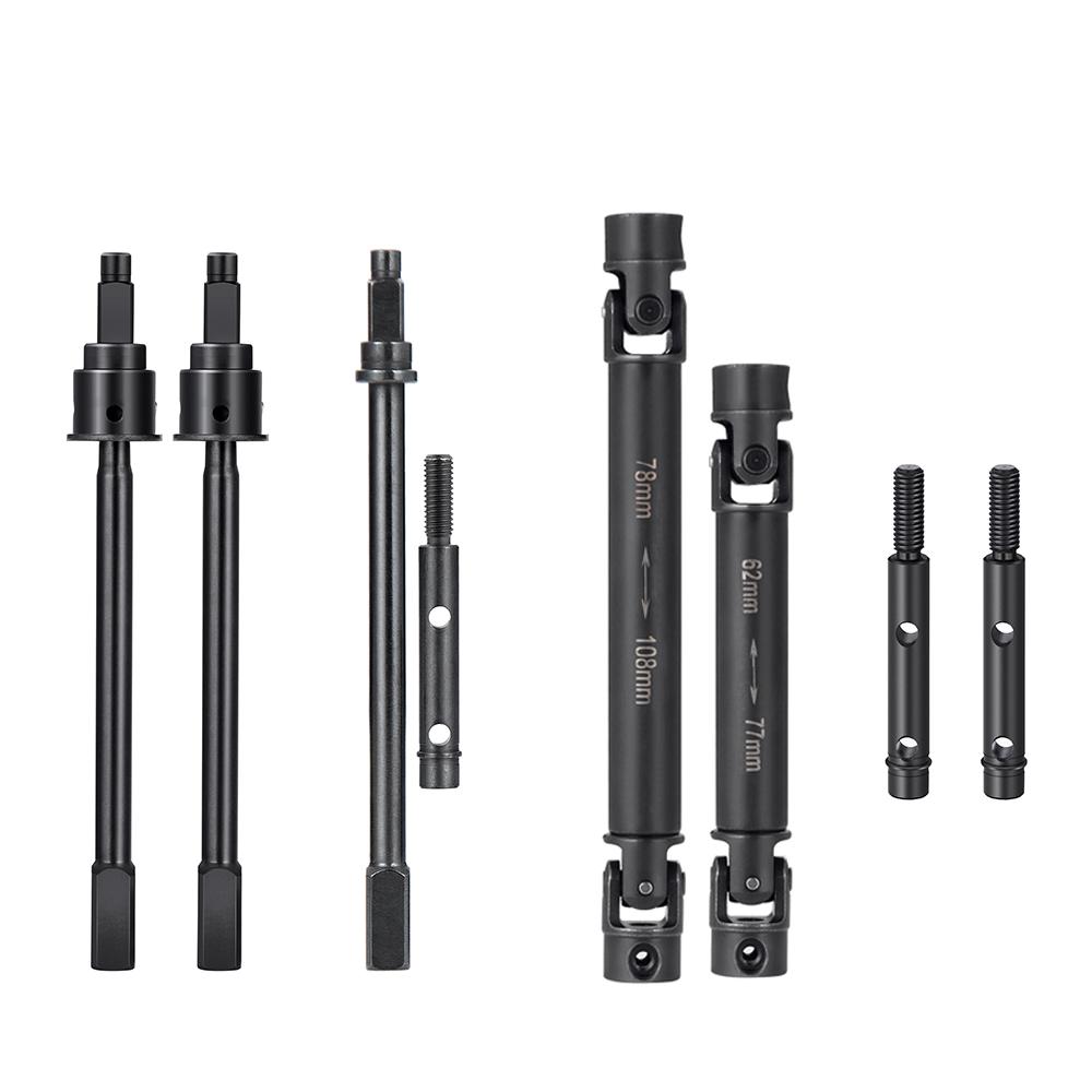 YEAHRUN Steel Front Rear CVD Drive Shafts Steering Portal Axle Stub for 1/18 RC Crawler Car Axial Capra 2WD UTB18 Accessories