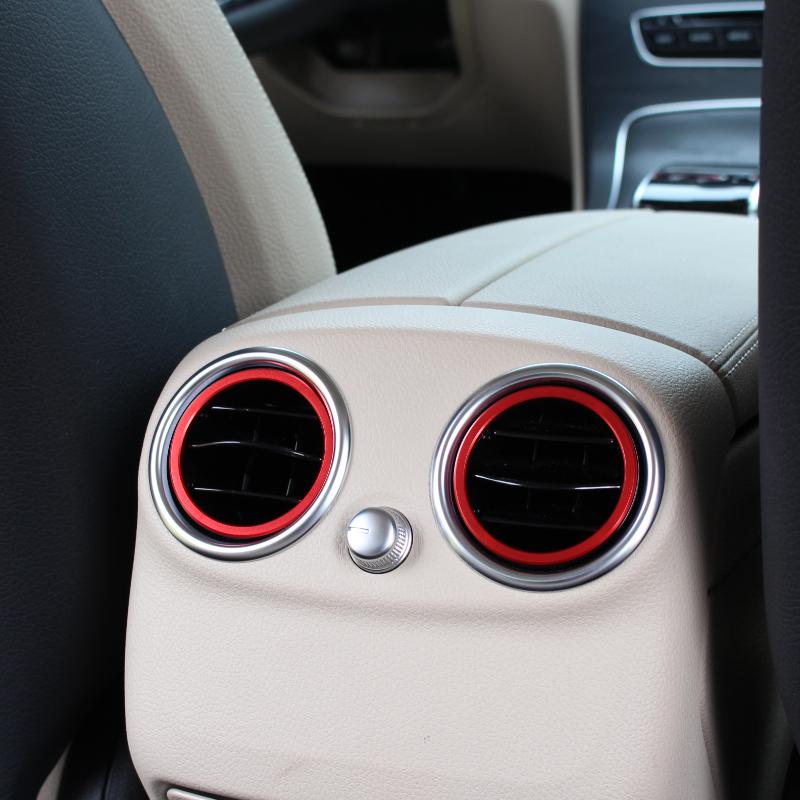 For Mercedes Benz C E Class GLC W205 W213 X253 2015- Car Rear air vents Inner ring Trim Sticker Interior Car Accessories