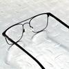 Rectangle Titanium Alloy Double Bridge Black Pilot Men Optical Glasses Frame Eyeglasses Eyeframe Eyewear