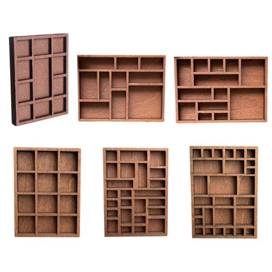 Miniature Trinket Shelf Wooden Crystal Display Shelf Miniature Collectibles Organizer Printers Tray for Gems Stones Shells