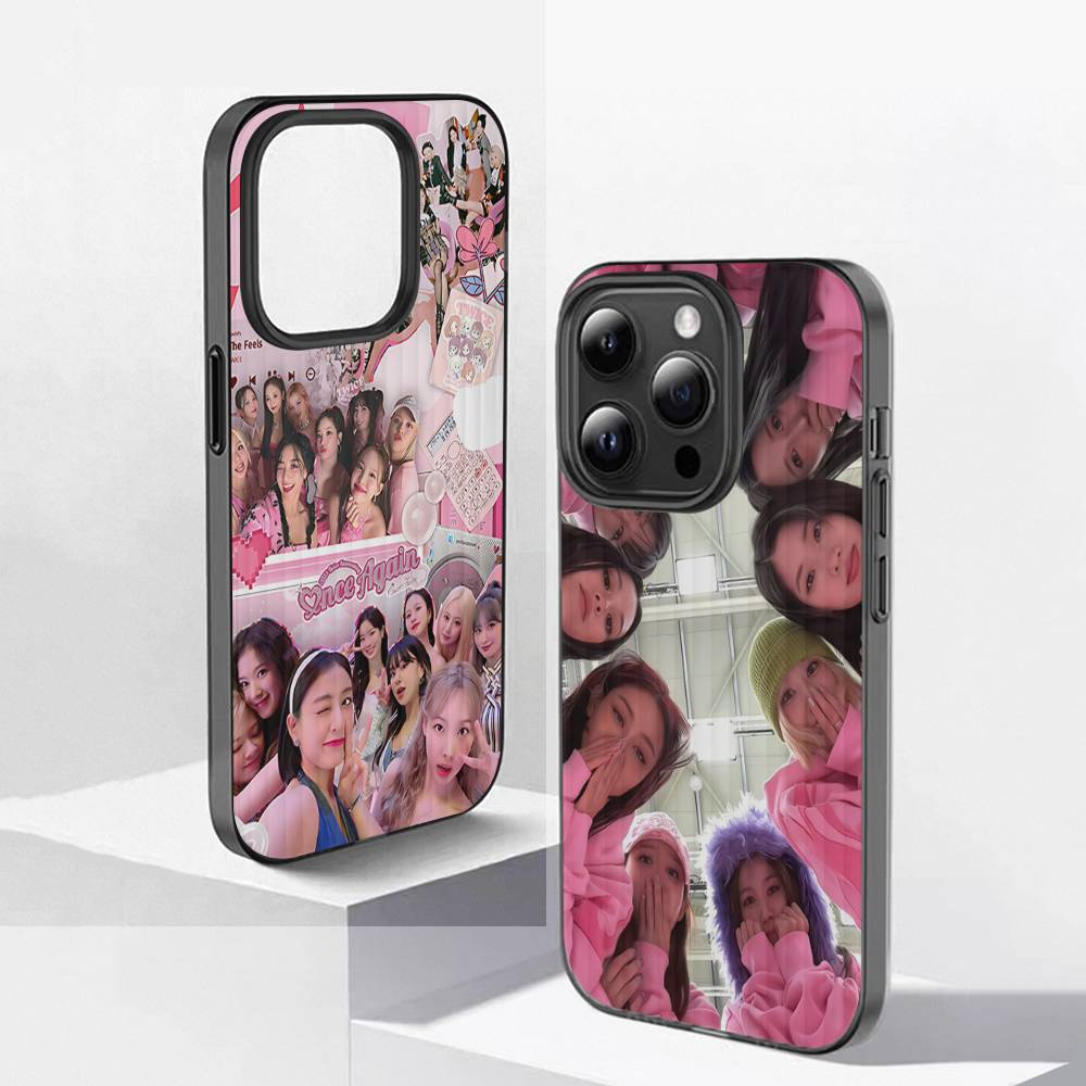 Kpop T-Twice For IPhone 16 15 14 13 12 11 17 Pro Max Plus Wave Corrugated Phone Case Anti Drop Cover