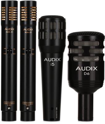 AUDIX DP QUAD Комплект микрофонов для записи барабанной установки, 1 1 2 зажима для микрофона для крепления на обод барабана, различные зажимы для микрофона, алюминиевый кейс в комплекте, набор, 4,