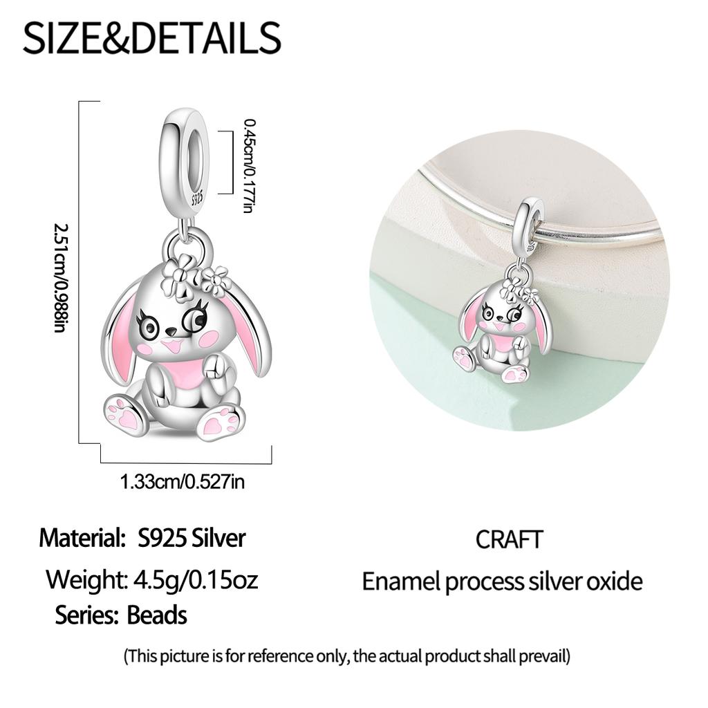 New Copper Charms Panda Rabbit Weather Clouds Rainbow Lightning Beads Fit Original Bracelet Ladies Diy Jewelry