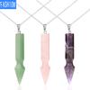 Natural Semi Precious Stone Crystal Pendant Necklace