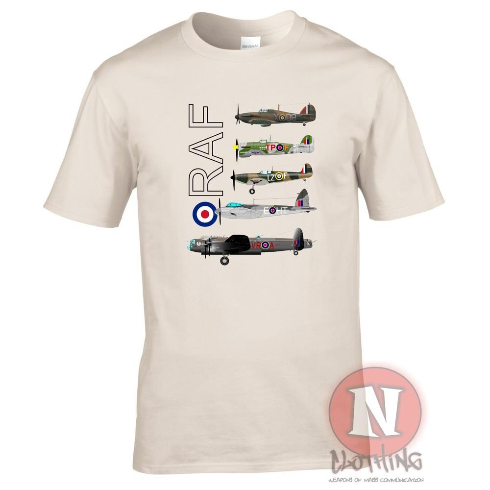 Футболка с принтом самолетов Второй мировой войны Raf Spitfire Lancaster Typhoon Hurricane Mosquito