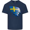 Curled Swedish Flag Sweden Day Football Unisexs Light Cotton TShirt