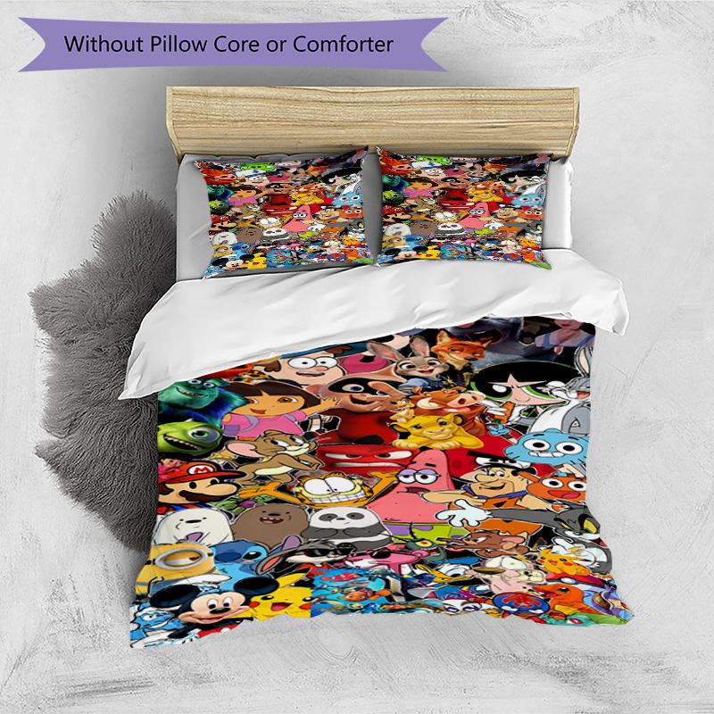 3pcs Duvet Cover Set (1*Duvet Cover + 2*Pillowcase, Without Core), Angry Birds Print Bedding Set, Bedroom Decor, All‑Season, Birthday Gift
