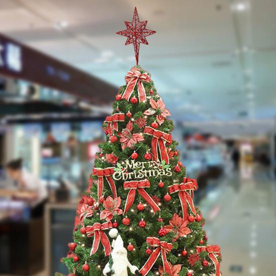 Christmas Tree Top Rustproof Design Star Sparkling Bright Color Hollow-out 3D Christmas Tree Top Ornament