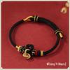 Браслет из красной нити с узлом Вэньчан, с кои и золотыми бусинами - Унисекс плетеный вручную аксессуар для студентов