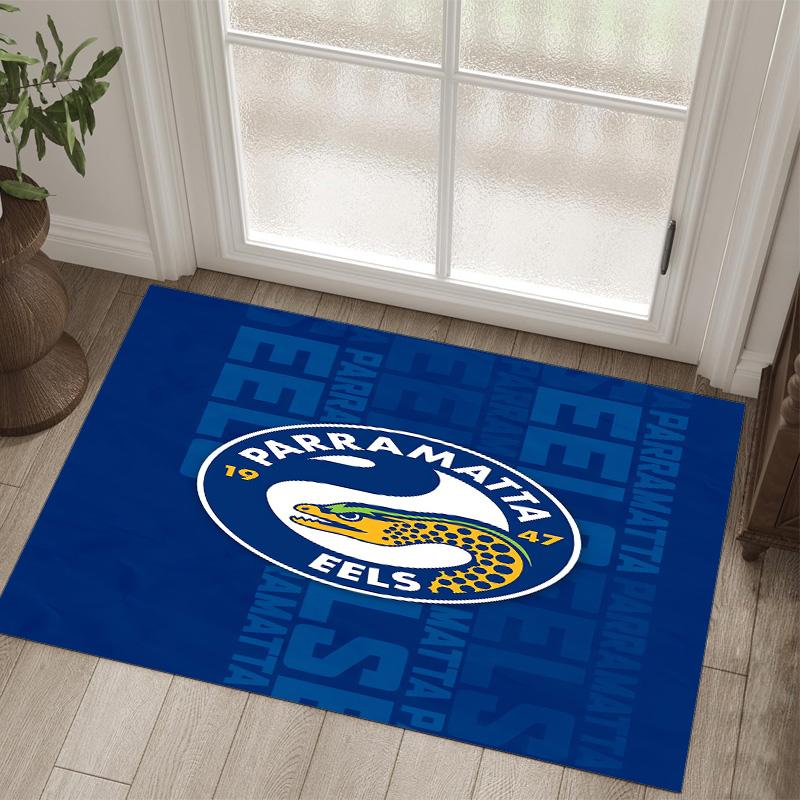Parramatta Eels Design Crystal Velvet Carpet Cozy Non?Slip Printed Rug For Bedroom Living Room Entrance