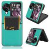 For OPPO Find N3 Flip N2 Flip Litchi PU Genuine Leather Outer Card Mobile Protective Case Upper and Lower Folding Screen