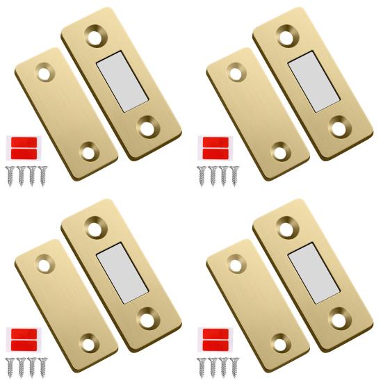 4 комплекта защелки шкафа, тонкая застежка, соединение шкафа, марганцевая сталь, прочная дверь шкафа, магнитная присоска, ограничитель шкафа, шкафа