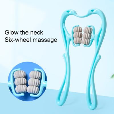 6-колесный вращающийся на 360 градусов массажер для стимуляции меридианов шеи и разминания, ручной массажер для глубоких тканей шейного отдела позвоночника