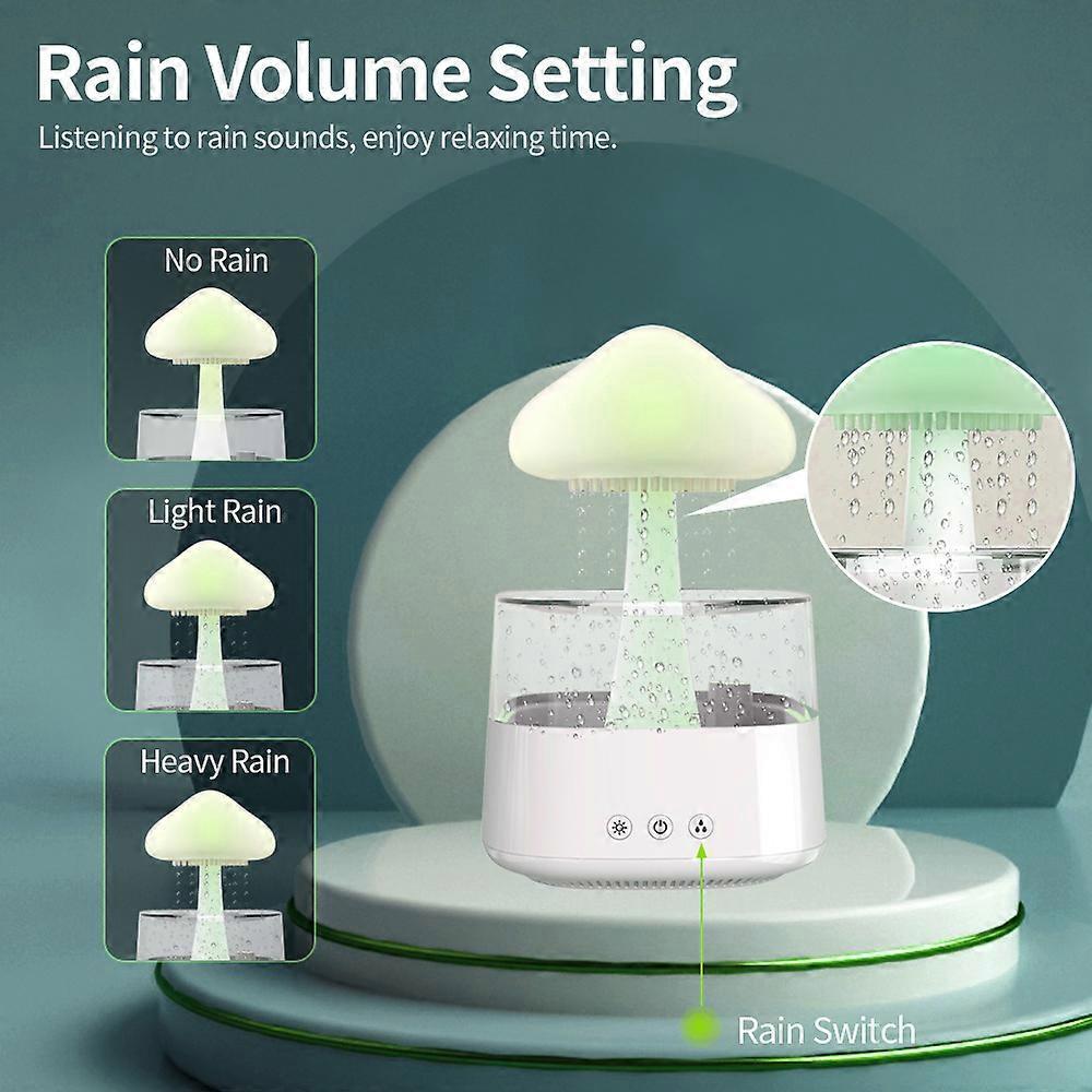 Rain Cloud Humidifier Rain Drop Sound Night Light Aromatherapy Oil Essential