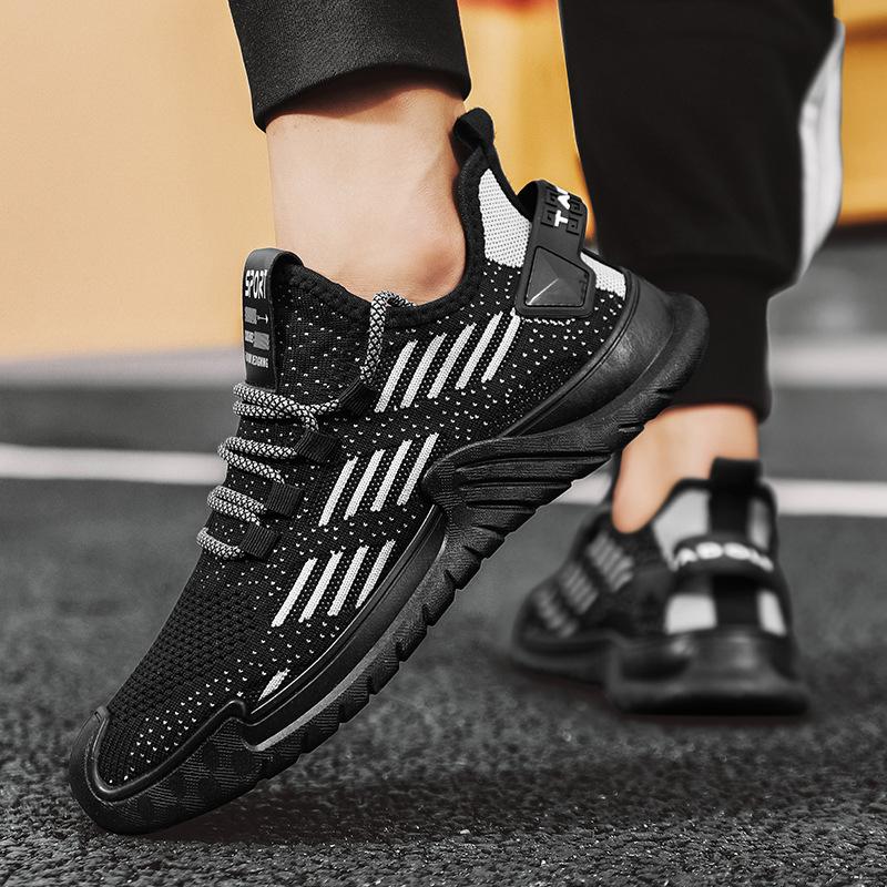 Мужская дышащая спортивная обувь для бега с летающей тканью, модные повседневные сетчатые кроссовки, уличные легкие кроссовки