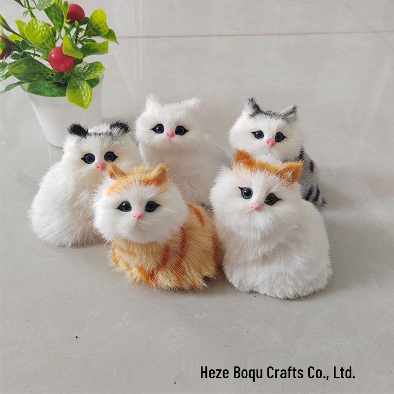 Мини-фигурка мяукающего котенка - Ручная работа, животное-украшение для сувенирных магазинов и достопримечательностей