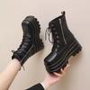 Fashion 2024 New Autumn and Winter Shoes Women's Boots Gothic Chunky High Top Biker Boots Punk Chunky Fashion Ankle Boots