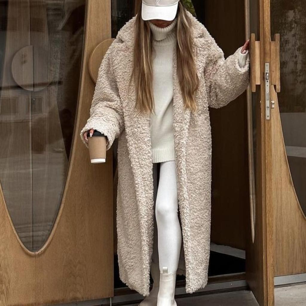 BITCED Autumn/Winter Women's Temperament Commuter Coat Long Sleeve Lapel Plush Coat for Women