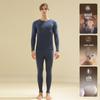 Men's and Women's Wool Silk Thermal Underwear Set with Mink Velvet Knee Pads - Warm Autumn Bottoming Shirt and Trousers
