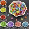 50Pcs 7mm Colorful Acrylic DIY Crafted Bead Creative Cute Smiling Face Loose Beads Bracelet Making