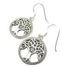 [P3747] - Silver 'Tree of Life' Silver Earrings - 20 Mm