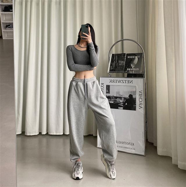 Gray Sweatpants Women Baggy Harem Pants Wide Leg Sweat Pants Oversized Harajuku Joggers Woman High Waisted Black Trousers