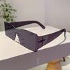 Non-polarized Flat Fashion Punk Sunglasses Women Y2K Rimless Rectangle Sun Glasses Women Men Mirror One Piece Eyewear