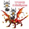 1716 Частицы Творческая Серия Украшение Сильный Источник Дракон с Троном 71822 Мальчик Сборный Конструктор Игрушка Подарок на День Рождения