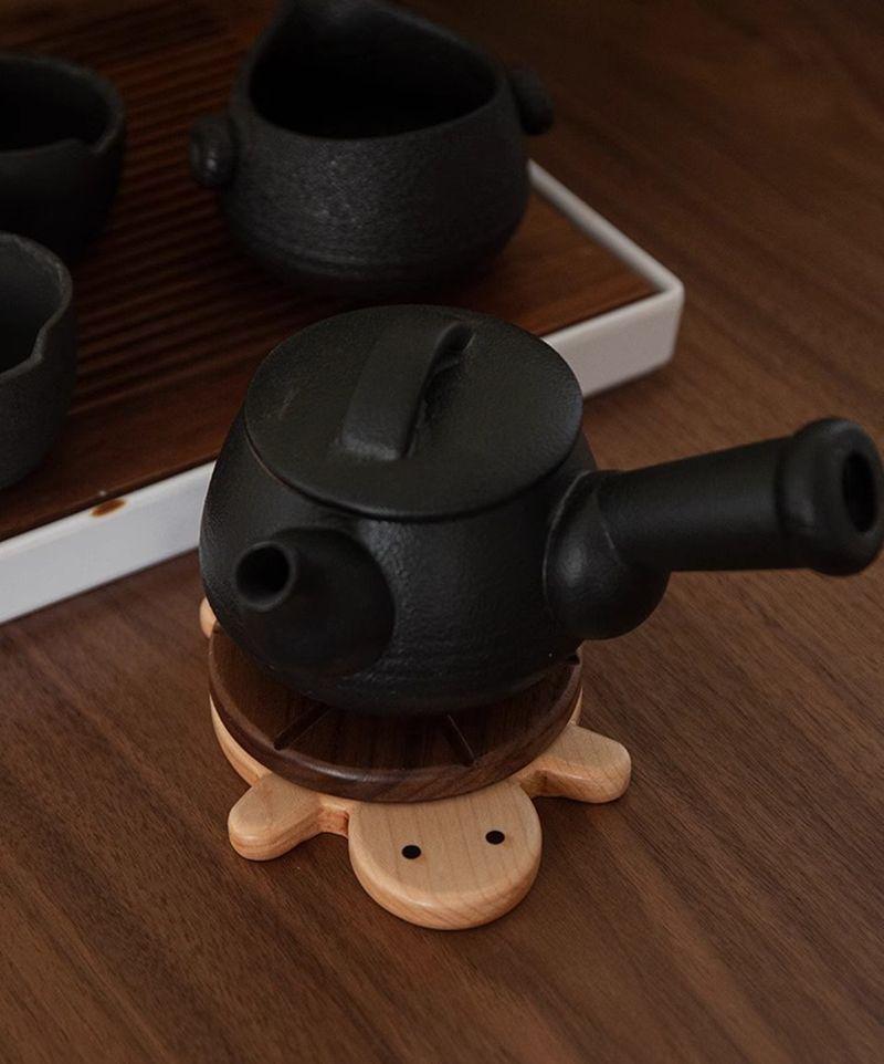 Creative Cute Turtle Insulation Mat Kettle Tea Coaster Tableware Wood Kettle Insulation Mat for Drinks Coffee Cup Table Ornament