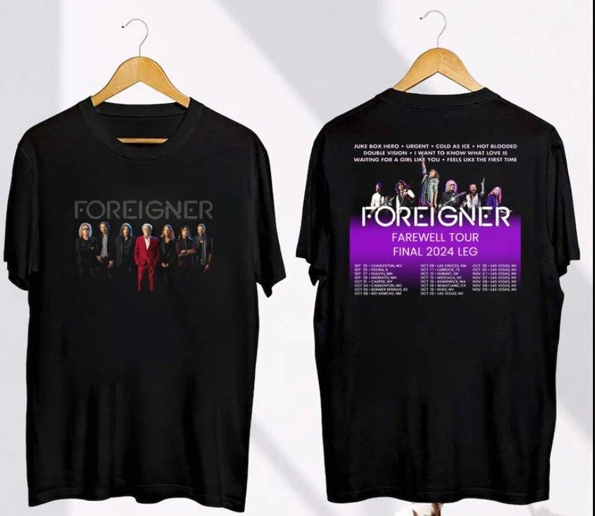 Farewell Tour 2024 Foreigner T-Shirt Mens Womens Tees Top, Foreigner Band 2024 Concert