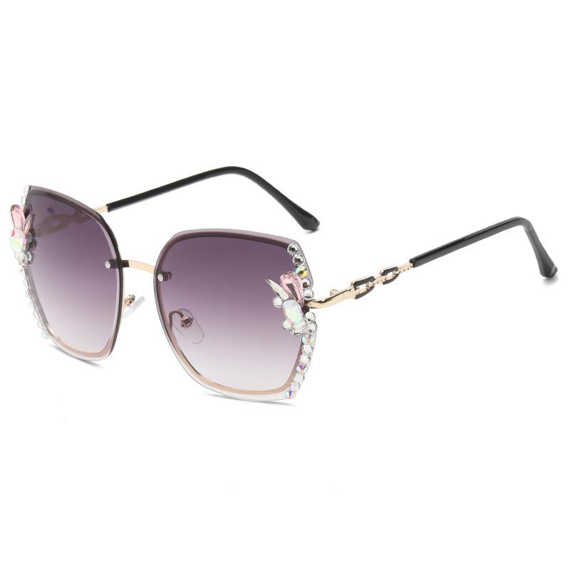 Солнцезащитные очки со стразами для женщин с бриллиантовой огранкой, солнцезащитные очки с защитой от ультрафиолета, роскошные морские очки