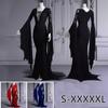 Gothic Sexy V Neck Fishtail Skirt Halloween Medieval Cosplay Dress Womens Vintage Costume Maxi Dress