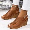 Fashion Ladies Shoes On Sale 2024 High Quality Open Toe Women's Sandals Summer Rome Hollow Solid Outdoor Casual Platform Wedge Sandals