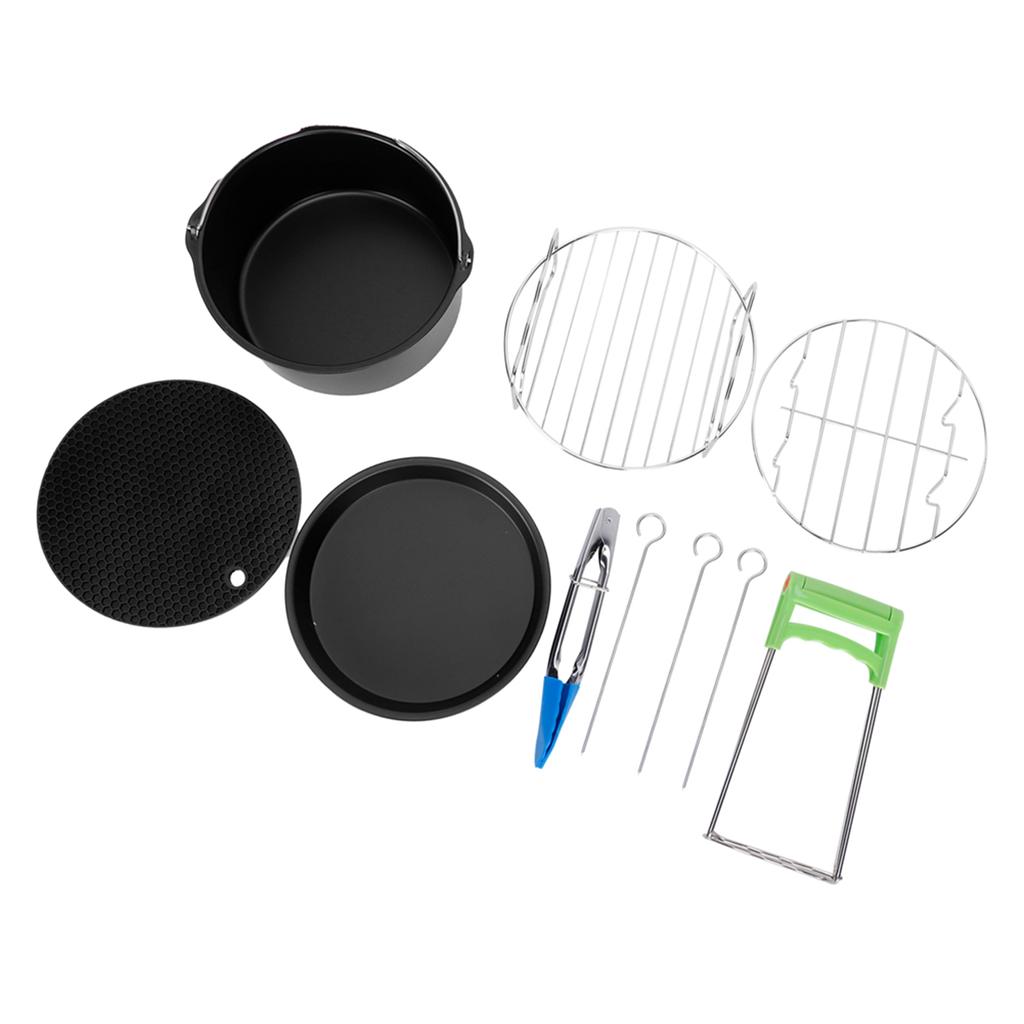 7in Kitchen Electric Fryer Accessory Cake Pan Pizza Plate Silicone Pad Grill Skewers Clamp